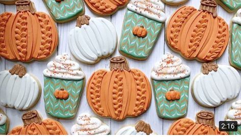 Sweater Pumpkin Cookies, October Desserts, Decorator Cookies, Graceful Baker, Thanksgiving Cookies Decorated, Fall Decorated Cookies, Cutout Cookie, Cookie Board, Pumpkin Sugar Cookies