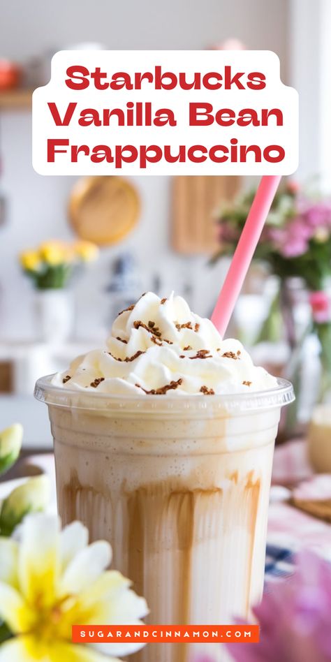 Bring the coffee shop home with a Starbucks Vanilla Bean Frappuccino! ☕🍦 This luscious drink is perfect for satisfying your sweet tooth. Explore our article for tips on creating this frosty delight. Be sure to save this pin for your next refreshment adventure! Diy Frappucino, Starbucks Recipes Frappuccino, Starbucks Vanilla Bean, Vanilla Bean Frappuccino, Starbucks Vanilla Bean Frappuccino, Starbucks Frappuccino Recipe, Starbucks Vanilla, Ice Milk, Vanilla Whipped Cream