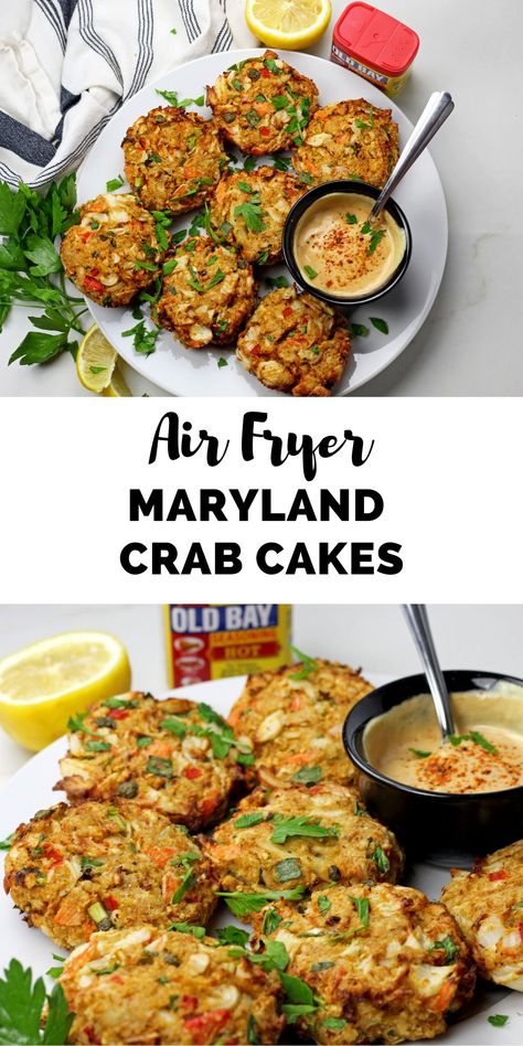 Maryland Crab Cakes, Healthy Dinner Recipes Chicken, Air Fried Food, Air Fryer Dinner Recipes, Best Dinner Recipes, Sheet Pan Dinners, Easy Healthy Dinners, Air Fryer Recipes Healthy, Crab Cakes