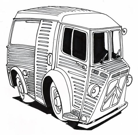 #citroen #french #cars Citroen Van, Citroen Type H, Citroen H Van, Mad Ads, Cartoon Cars, Old School Fashion, French Cars, Logo Pin, Auto Art