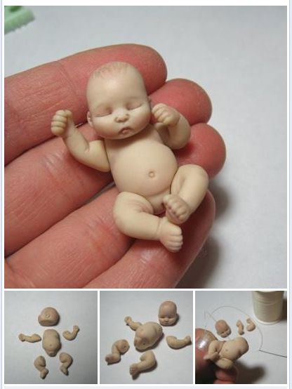 Bebe Polymer Clay Kunst, Polymer Clay Figures, Clay Baby, Fondant Figures, Polymer Clay Dolls, Polymer Clay Miniatures, Clay Miniatures, Doll Tutorial, Sculpting Clay