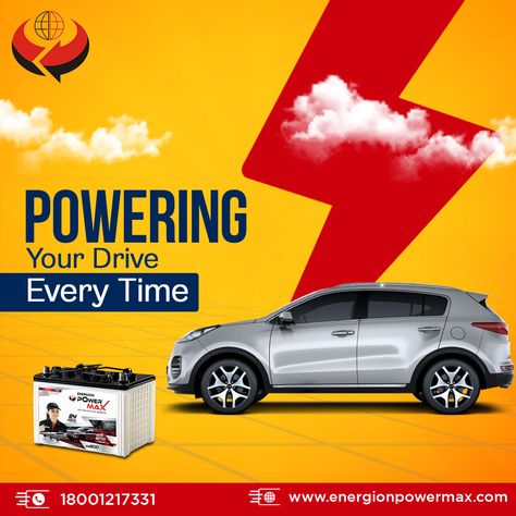 Boost your car's power with Energion PowerMax Automotive Battery! 🚗⚡️ It gives you reliable power for worry-free drives. Trust it to keep your car running smoothly! 🔧🔋 📞 Call us : 9133445296 📩 Email: energionpowermax@gmail.com 🌍 Visit: www.Energionpowermax.com . . #EnergionPowerMax #CarBattery #DependablePower #SmoothDrives #DriveWithConfidence #AutoEssentials #automotivebattery #batteries #carbattery #batterymanufacturer Inverter Battery Creative Ads, Car Batteries, Fashion Layout, Creative Ads, Car Battery, Flyer Design, Batteries, Layout, Running