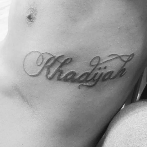 rib name tattoo Rib Name Tattoo, Back Tats, Tattoo Name, Rib Tattoo, Name Tattoo, Name Tattoos, Guy Names, Tattoos And Piercings, Tattoo Quotes