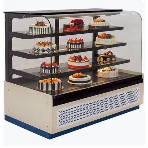 Cake Counter Display, Bakery Display Counter, Cake Display Counter, Food Warmer Display, Modern Bakery, Donut Display, Food Counter, Snack Display, Bakery Display Case