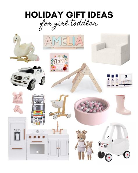 Holiday Gift Ideas for Girl Toddlers (1-2 years) | Just A Tina Bit 1st Birthday Gift Ideas Girl, Gifts For 1 Year Baby Girl, Toddler Girl Christmas Gifts, 1st Birthday Gift Ideas, First Birthday Gift Ideas, Baby 1st Birthday Gift, Future Christmas, Toddler Christmas Gifts, Toddler Girl Gifts