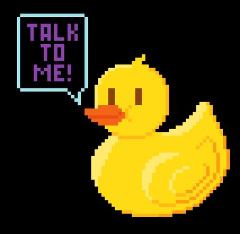 Rubber Duck Pixel Art, Rubber Duck Debugging, Duck Pins, Software Developer, The Duck, Rubber Duck, Software Development, Talk To Me, Ducks