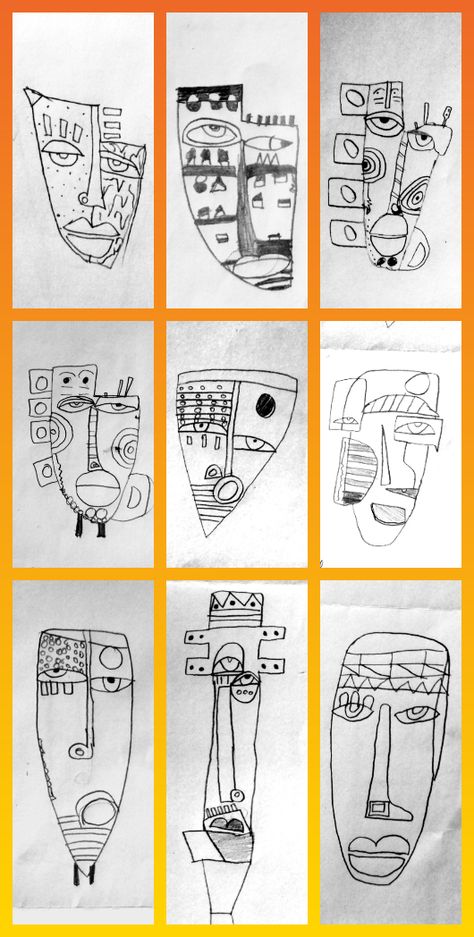 Kimmy Cantrell, Ks3 Art, 8th Grade Art, Cubist Art, 3rd Grade Art, Black And White Art Drawing, Abstract Face Art, Picasso Art, Elementary Art Projects