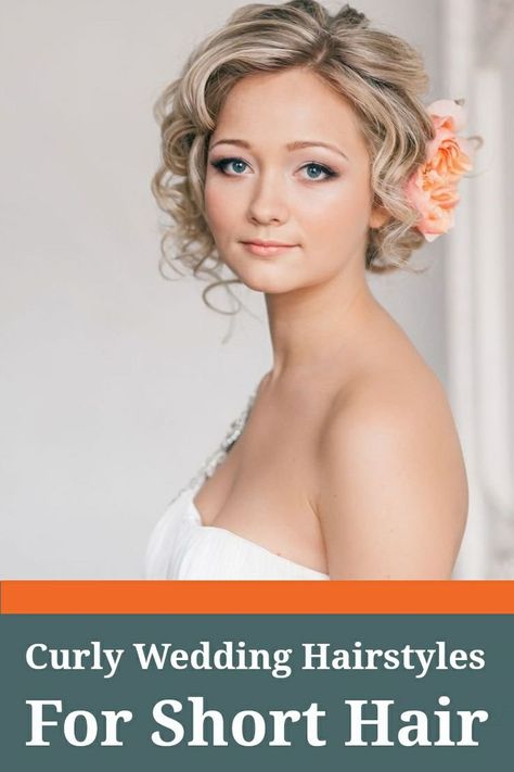 diy braided updo wedding hairstyles for short hairs Hair With Flowers, Wedding Hairstyles For Short Hair, Bob Wedding Hairstyles, Curly Wedding Hair, Side Hairstyles, Best Wedding Hairstyles, Trendy Wedding Hairstyles, Short Wedding Hair, Penteado Cabelo Curto