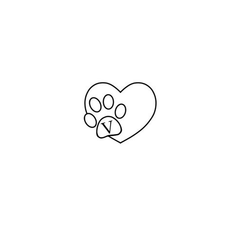 Tiny Pet Memorial Tattoo, Dog Paw Fine Line Tattoo, Paw Print Tattoo With Initial, Dog Paw Tattoo Design, Dog Name Tattoo, Simple Dog Tattoo, Pet Portrait Tattoos, Heart Tattoos With Names, Pet Memorial Tattoo