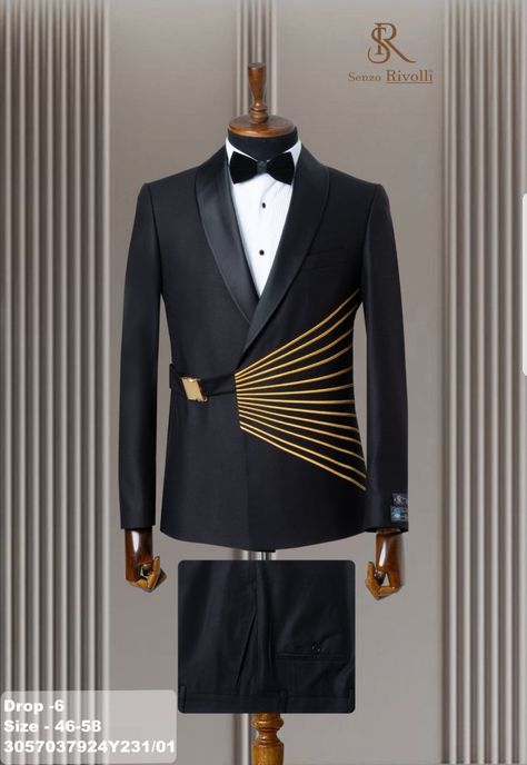 Unique Tuxedo Men, Royalty Outfits Men, Matric Suits, Tuxedo For Men Wedding, Gentlemen Outfit, Black Mens Fashion Suits, Unique Tuxedos, Best Wedding Suits For Men, Mens Tuxedo