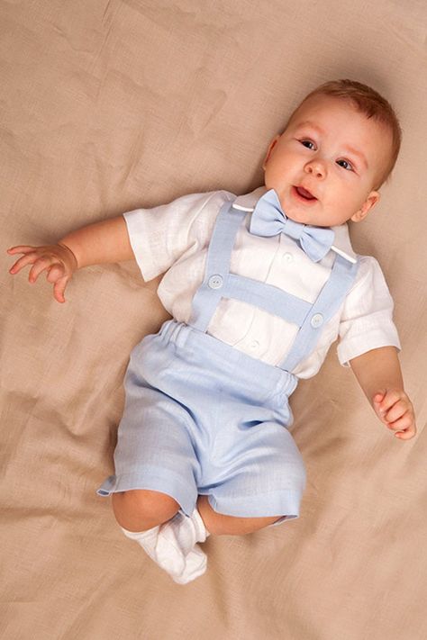 Baby boy linen suit Ring bearer outfit Boy baptism shorts with | Etsy Baby Boy Linen, Baby Boy Baptism Outfit, Boy Baptism Outfit, Boys Easter Outfit, Suspenders For Boys, Baby Mode, Baby Boy Baptism, Bearer Outfit