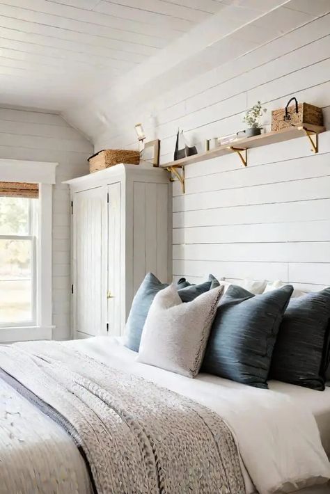 Shiplap Bedroom, Ship Lap Walls, Bedroom Wall, Rustic Charm, Bedroom Design, Bedroom, Wall, Design