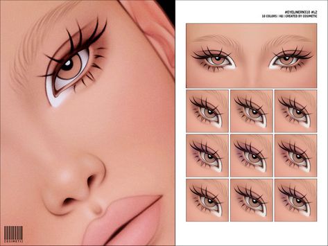 Sims Eyeliner, Sims 4 Makeup, Sims 4 Cc Eyes, Makeup Cc, Sims 4 Mm Cc, Sims 4 Cc Makeup, Sims 4 Body Mods, Sims 4 Cc Skin, Tumblr Sims 4