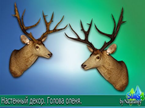 Corporation "SimsStroy": The Sims 4. Wall decor deer head. Sims 4 Deer Horns, Sims 4 Taxidermy Cc, Sims 4 Deer Cc, Sims 4 Wall Decor, Deer Horn Ideas, Deer Skull Drawing, Deer Skull Decor, Deer Halloween Costumes, Deer Head Decor