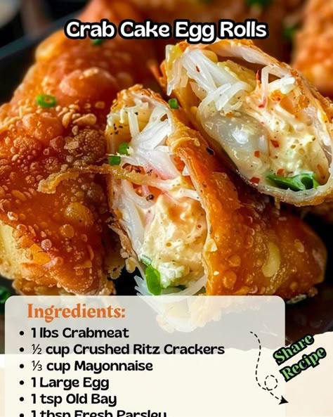 Crab Cakes Egg Rolls, Crab Cake Eggroll Recipe, Crab Cake Eggrolls, Crab Cake Egg Rolls Recipes, Crab Cake Egg Rolls, Crabcake Eggrolls, Crab Egg Rolls Recipes, Crab Egg Rolls, Seafood Egg Rolls