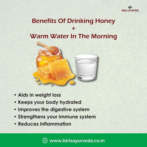 Warm Water In The Morning, Hot Water Benefits, Honey And Warm Water, Ayurveda Life, Drinking Hot Water, Honey Water, Food Health Benefits, Lower Back Pain Exercises, Water In The Morning