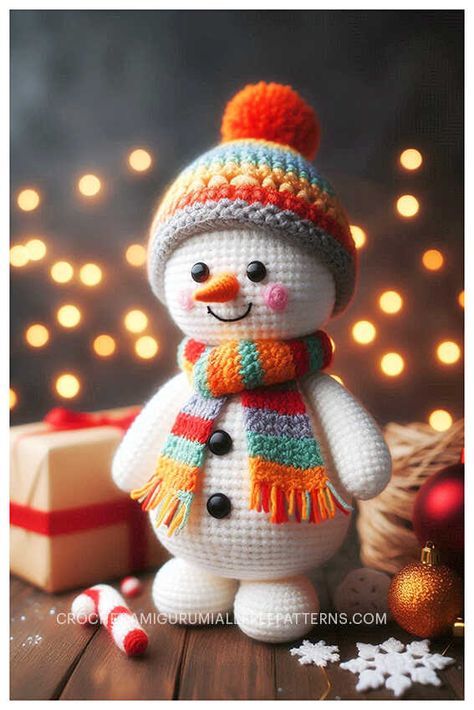 Amigurumi Snowman Crochet Free Pattern - Amigurumi Free Crochet Snowman Pattern, Toy Knitting Patterns Free, Crochet Snowman Free Pattern, Amigurumi Snowman Free Pattern, Crocheted Snowman, Free Crochet Amigurumi Patterns, Christmas Knitting Projects, Snowman Crochet, Crochet Amigurumi Patterns