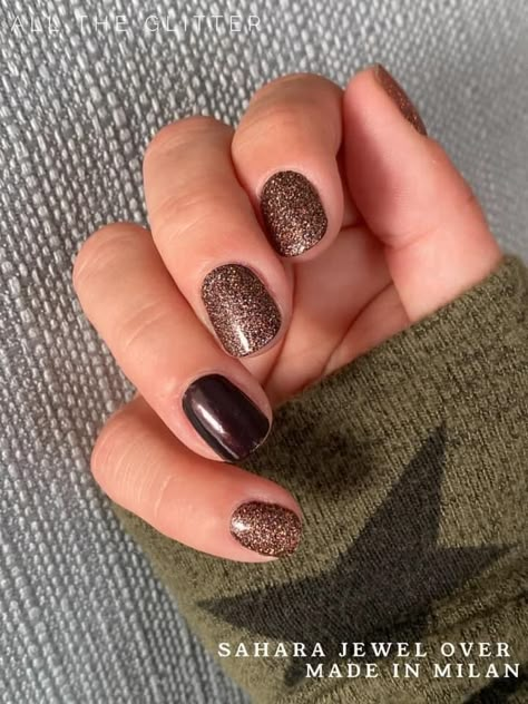 I am not the creator of this mani, but thank you to whoever it was! Sahara Jewel Color Street, Color Street Fall, Easy Glam, Fall Manicure, Manicure Inspiration, Nail Candy, Glam Nails, Fall Nail Colors, Dipped Nails