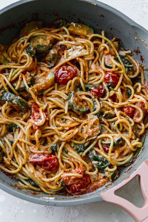 This goat cheese tomato pasta recipe is so quick and easy to prepare. Goat cheese gets stirred into the pasta sauce making it extra creamy and SO delicious. It’s made with simple, healthy ingredients and is packed with fiber-rich veggies – perfect for a weeknight dinner! Goat Cheese Spaghetti, Cherry Tomato Goat Cheese Pasta, Goat Cheese Cherry Tomatoes Pasta, Vegetarian Recipes With Goat Cheese, Recipes With Goats Cheese, Pasta Goat Cheese Recipes, Dinners With Goat Cheese, Goats Cheese Pasta, Goat Cheese Dinner Recipes