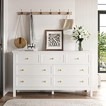 Dresser With Gold Handles, White And Gold Dresser, Gold Bedroom Decor, Bedroom Drawers, Dresser For Bedroom, Gold Bedroom, White Bedroom Furniture, White Dresser, Hallway Living Room