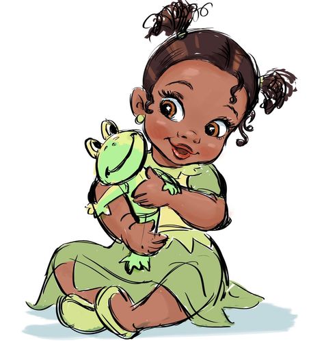 Baby Tiana concept. #concept #disney #princesstiana #babyprincess #princessandthefrog #sketch #draw #drawingsketch #disneygram | Instagram Black Disney Princess, Baby Disney Characters, Tiana Disney, Disney Princess Babies, Princesa Tiana, Disney Princess Tiana, Afrique Art, Cute Disney Drawings, Disney Collage