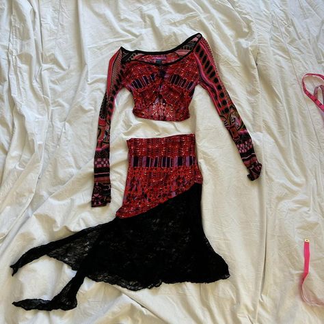 the most beautiful 1 of 1 vintage custo barcelona... - Depop Custo Barcelona Vintage, Custo Barcelona Outfit, Whimsical Gothic, The Maxx, Style Bundle, Custo Barcelona, Unique Outfit, Lace Set, Vintage Hippie