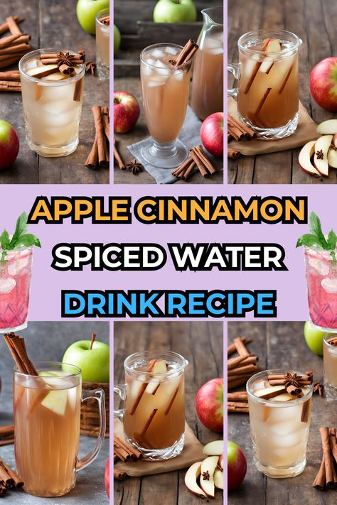 Apple Cinnamon Spiced Water drink recipe Apple Cinnamon Infused Water, Fruit Infused Water Recipes, Water Fruit, Infused Water Recipes, Fruit Infused Water, Water Drink, Healthy Fall, Fall Apples, Fall Spices