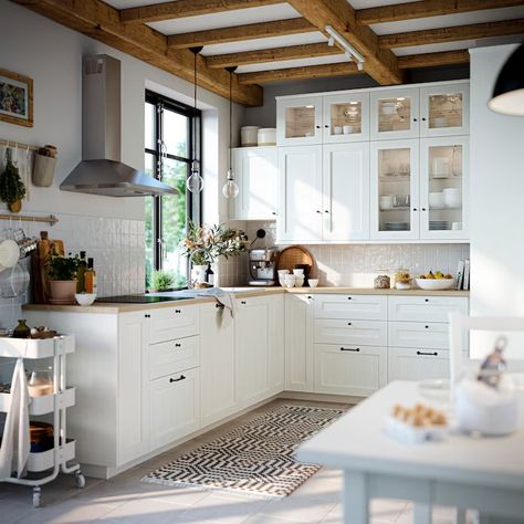 METOD kitchen - IKEA Spain Ikea Bodbyn Kitchen, Ikea Kitchen Inspiration, Ikea Metod Kitchen, Off White Kitchens, Ikea Kitchen Design, Country Style Kitchen, Modern Bedroom Furniture, Kitchen Sale, Ikea Kitchen