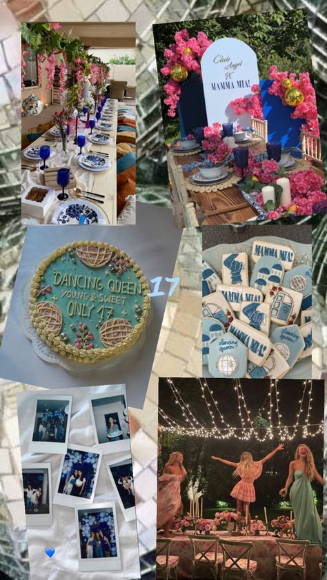 Mamma Mia Party Activities, Mama Mia 17th Birthday Party, Mama Mia Party Decorations, Mamma Mia Party, Greece Party, 17th Birthday Party Ideas, Birthday Theme Decoration, 17th Birthday Ideas, Mama Mia