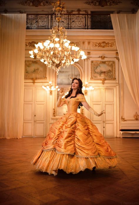 Belle Ballgown, Belle Ball Gown, Disney Princess Gowns, Belles Dress, Debut Theme, Belle Cosplay, Disney Parade, Belle Beauty And The Beast, Disney Princess Belle