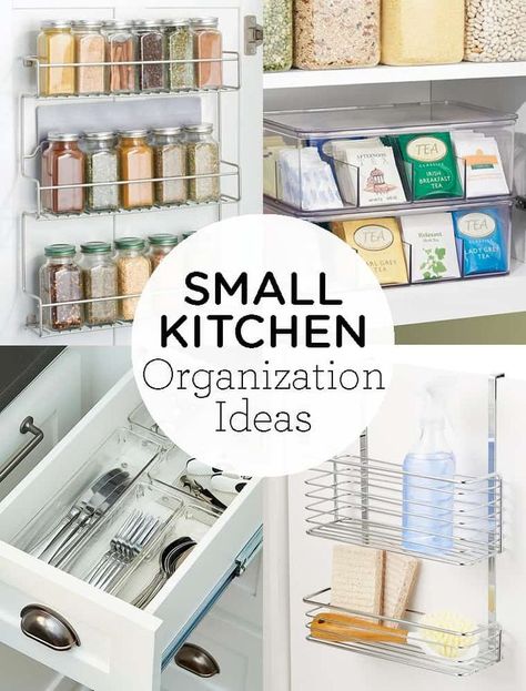 Here are 12 easy Small Kitchen Organization Ideas! These simple tips will keep your cabinets, drawers and countertops organized, tidy and super functional. Small Kitchen Organization Ideas, Small Kitchen Decoration, Organize Life, Small Craft Rooms, Kitchen Organization Ideas, Hutch Decor, Kitchen Hutch, Small Kitchen Organization, Organizing Hacks