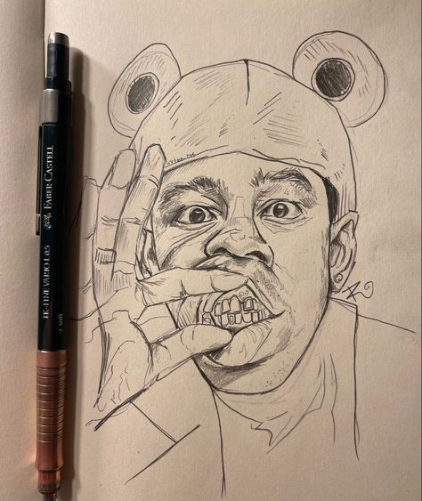 Tyler the creator sketch, drawing,doodle, art, sketchbook Christmas Drawings Sketches, Tyler The Creator Drawing Pencil, Tyler The Creator Art Drawings, Tyler The Creator Sketch, Things To Draw Aesthetic, Tyler The Creator Fan Art, Tyler Drawing, Tyler The Creator Painting, Rapper Drawings