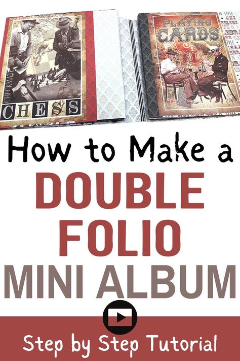 How To Make Folios, Trifold Mini Album Tutorial, Easy Mini Album Tutorial, Folio Albums Tutorials, 6 X 6 Mini Album Tutorial, Mini Folio Album Tutorial, Halloween Mini Albums, Diy Scrapbook Album, Diy Mini Album