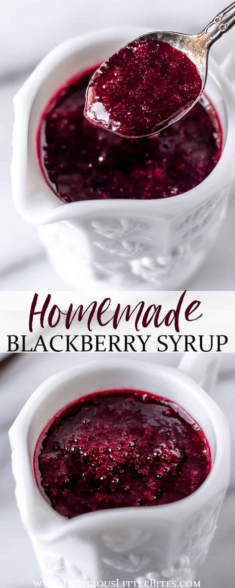 Blackberry Syrup Recipe, Making Syrup, Clean Drinks, Pancakes Yogurt, Blackberry Pancakes, Yogurt Oatmeal, Blackberry Dessert, Blackberry Sauce, Syrup Recipes