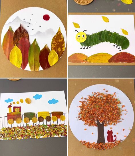 Easy Leaf Craft Ideas for Kids | craft | DIY Creative Leaf Crafts for Kids and Beginners | By Activities For Kids Leaf Craft Ideas, Leaf Crafts For Kids, Leaf Crafts Kids, Fall Leaf Art Projects, Leaf Art Diy, Dry Leaf Art, Leaf Craft, Diy Kids Art, Child Activities