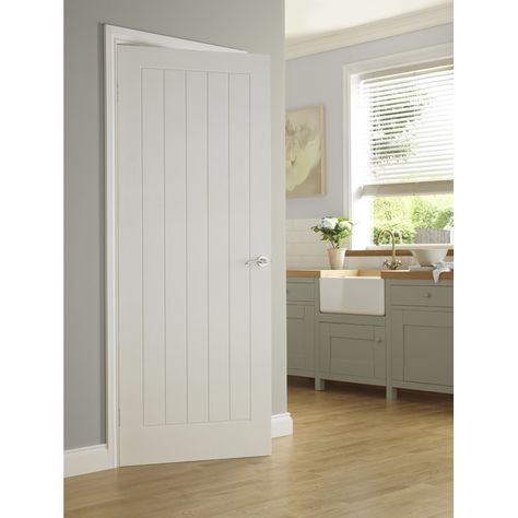 Premdor 5 Panel White Internal Door | Wayfair.co.uk White Cottage Interiors, Painted Interior Door, 5 Panel Interior Doors, Hamptons Door, Farmhouse Interior Doors, Masonite Interior Doors, White Interior Doors, Painted Interior Doors, Interior Wall Sconces