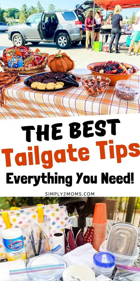 Tailgate Party Decorations Ideas, Tailgating Snacks Outdoor, Orange Tailgate Food, Rv Tailgating Football, Tailgate Supply List, Tailgating Must Haves, Tailgate Tips And Tricks, Tailgate Hacks Football Season, Fun Tailgate Ideas