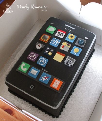 Mobile Cake Design, I Phone Cake Designs, Iphone Theme Cake, Phone Birthday Cake, Phone Cake Birthday, Cell Phone Birthday Cake, Car Shaped Cake, Boys 16th Birthday Cake, Mac Cake