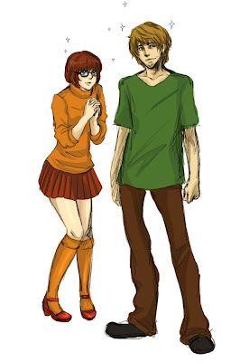 Desenho: Scooby-Doo Personagens: Salsicha Rogers e Velma Dinkley Shaggy Costume, Scooby Doo Memes, Shaggy And Velma, Disfraz Star Wars, Shaggy Scooby Doo, Velma Scooby Doo, Scooby Doo Mystery Inc, Couple Cosplay, Shaggy Rogers