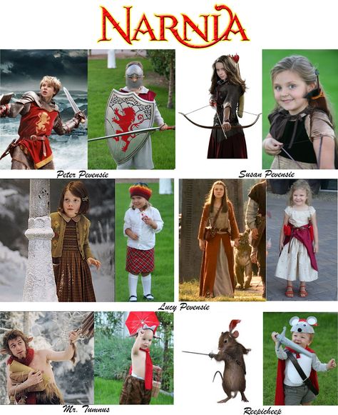 Group Costumes: Chronicles of Narnia Chronicles Of Narnia Characters, Zombie Couple Costume, Narnia Costumes, Lion Witch Wardrobe, Peter Pevensie, Book Character Costumes, Book Week Costume, Homemade Halloween Costumes, Homemade Costumes