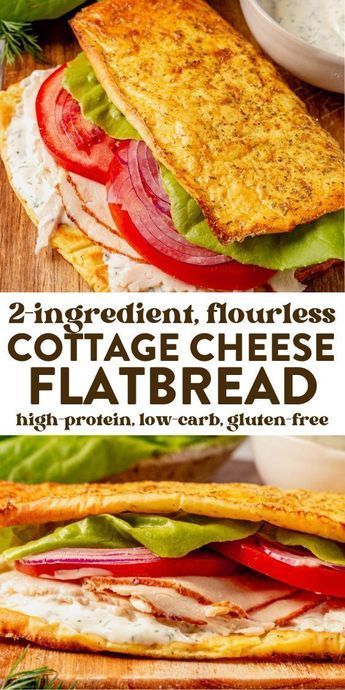 Viral cottage cheese flatbread made with 2 ingredients, is a flourless high-protein and gluten free bread! It boosts your sandwich or wrap with 25g of protein per serving. This easy recipe take your sandwiches to the next level! This cottage cheese flatbread is crispy around the edges with a light and airy center. You won’t even believe you’re eating only eggs and cottage cheese! Cottage cheese makes amazing bread, just take these cottage cheese bagels Cloud Bread Made With Cottage Cheese, Smooth Cottage Cheese Recipe, High Protein Gluten Free Recipes, Cottage Cheese And Eggs Flat Bread, Cottage Cheese Sandwich Recipes, Lunches With Cottage Cheese, Egg And Cottage Cheese Bread, Cottage Cheese Wrap Air Fryer, Cottage Cheese And Egg Bread