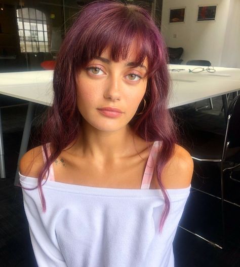 Pink Bob With Bangs, Bangs Purple Hair, Pink Bob, Styled Hair, Bob With Bangs, Brunette To Blonde, Dye My Hair, Bad Hair Day, Hair Dye