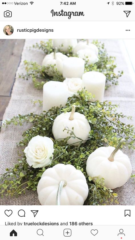 White Pumpkin Wedding Centerpiece, Pumpkin Centerpieces Wedding, White Pumpkin Centerpieces, Pumpkin Tablescape, Pumpkin Bouquet, Pumpkin Theme Baby Shower, White Pumpkin Decor, Woodland Theme Wedding, Green Tablescape