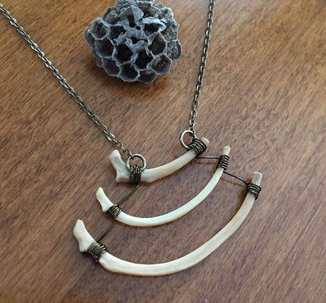 Wire Wrapped Bones, Animal Bones Crafts, Bone Jewellery, Animal Bone Jewelry, Oddities Decor, Taxidermy Jewelry, Leg Bones, Skull Crafts, Pagan Crafts