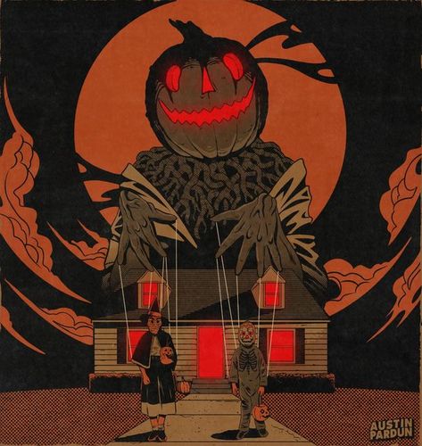 @austinpardunart on Instagram: "I know winter still isnt over, but we're almost halfway to Halloween. Here's a new one for you guys! #austinpardunart #vintagehalloween #halloweenart #halloween" Halfway To Halloween, Castlevania Anime, Vintage Halloween Art, Halloween Wallpaper Iphone Backgrounds, Halloween 6, Horror Artwork, Halloween Everyday, Halloween Artwork, Retro Horror