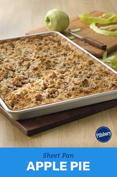 Apple Crumb Slab Pie 12 Tomatoes, Apple Pie Recipe Pillsbury Crust, Apple Pie In A Pan, Apple Slab Pie With Crumb Topping, Apple Sheet Pie, Pie For A Crowd, Pie With Crumble Topping, Slab Pies, Slab Pie Recipes