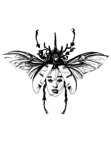 Wasp Tattoo, Cicada Tattoo, Tim Burton Tattoo, Dna Tattoo, Beetle Tattoo, Line Tattoo Ideas, Bug Tattoo, Insect Tattoo, Spooky Tattoos