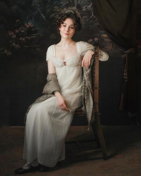 Aetele on Instagram: “Pride and Prejudice ~ #historicalsewing #historicalfashion #historicalcostumemaker #historicalcostuming #regency #regencyfashion #1800s…” Regency Governess, Regency Era Fashion, Regency Romance, Character And Setting, Regency Fashion, Regency Era, Photo Library, Royal Jewels, Historical Costume