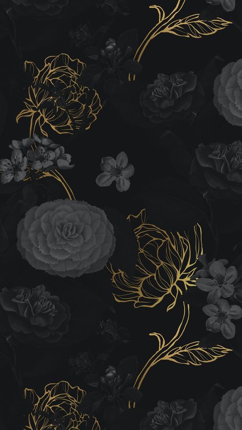 Black Floral Wallpaper Iphone, Black And Gold Aesthetic Wallpaper, Cool Dark Wallpapers, Background Images Dark, Black Gold Aesthetic, Black And Gold Background, Black And Gold Pattern, Iphone Wallpaper Dark, Black And Gold Aesthetic