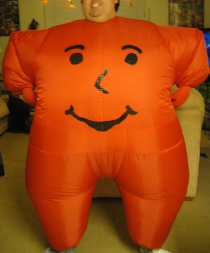 kool-aid man costume from an inflatable morph suit and a little bit of paint Kool Aid Costume, Kool Aid Man Costume, Morph Suit, Funny Orange, Kool Aid Man, Inflatable Costumes, Mens Halloween Costumes, Kool Aid, Deviled Eggs